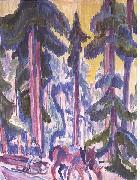 Ernst Ludwig Kirchner Wod-cart in forest Germany oil painting artist